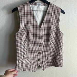 Vintage Celine Wool Houndstooth Vest Size 46